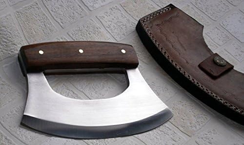 Handmade 440C Stainless Steel Ulu kitchen Knife - Wood Handle - Poshland