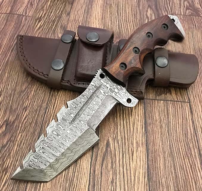 Damascus Steel 10 Inches Tracker Knife - Poshland