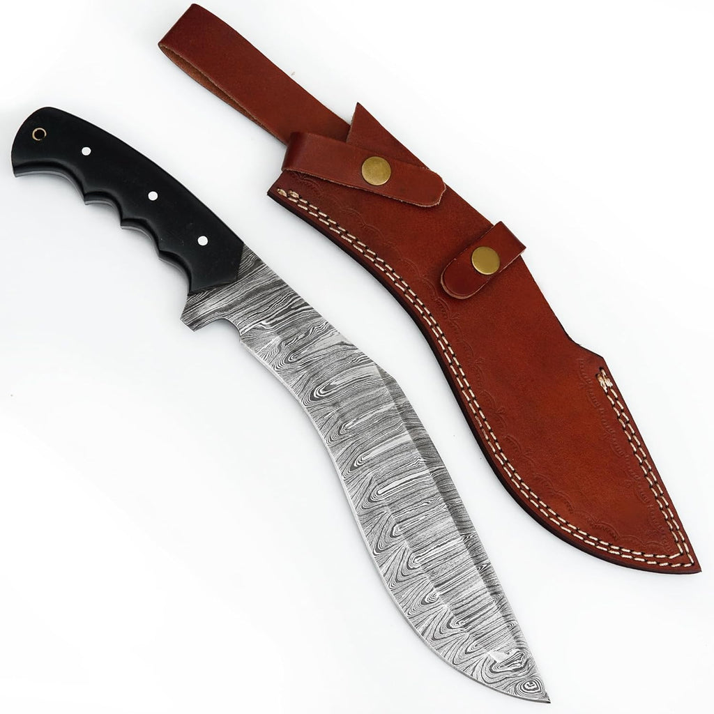 Custom Handmade Damascus Steel kukri Knife - Perfect Grip G10 Handle - Poshland