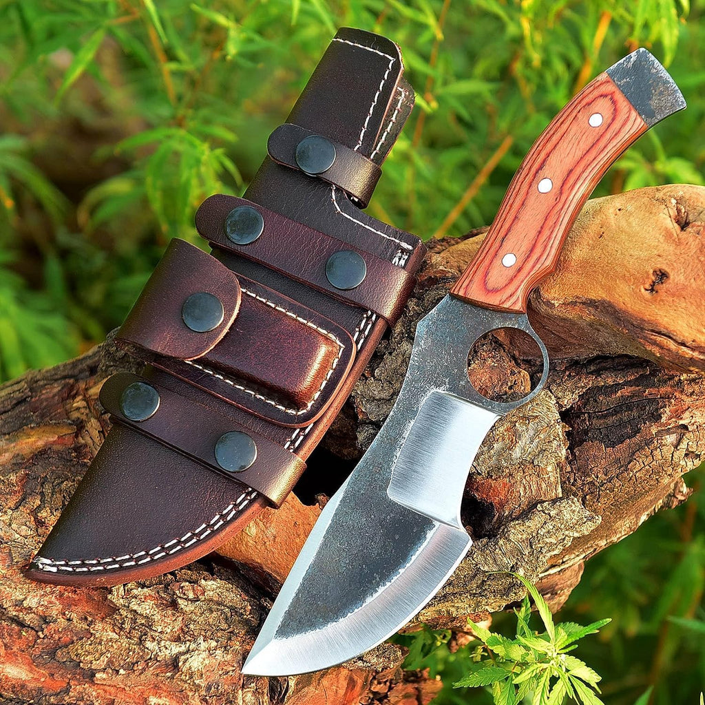 Carbon Steel Viking Axe with Rose Wood Shaft, Tracker Knife Included - Poshland